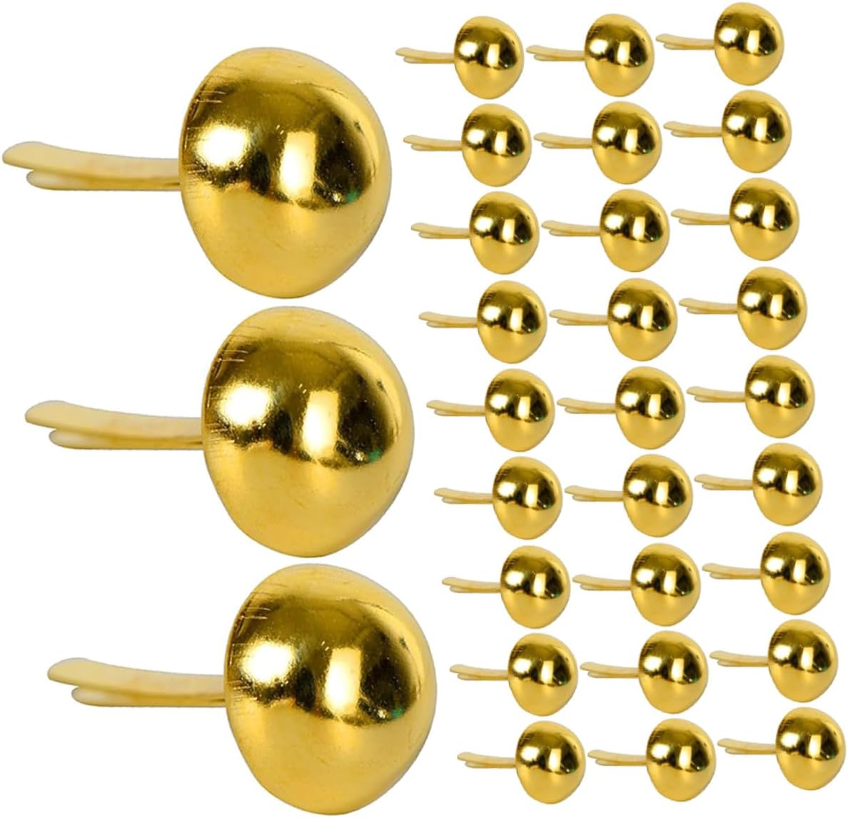 PERSELOSO 300pcs Round Head Paper Fasteners Brads Iron DIY Craft Scrapbooking Supplies for School Projects and Office Use Gold Color