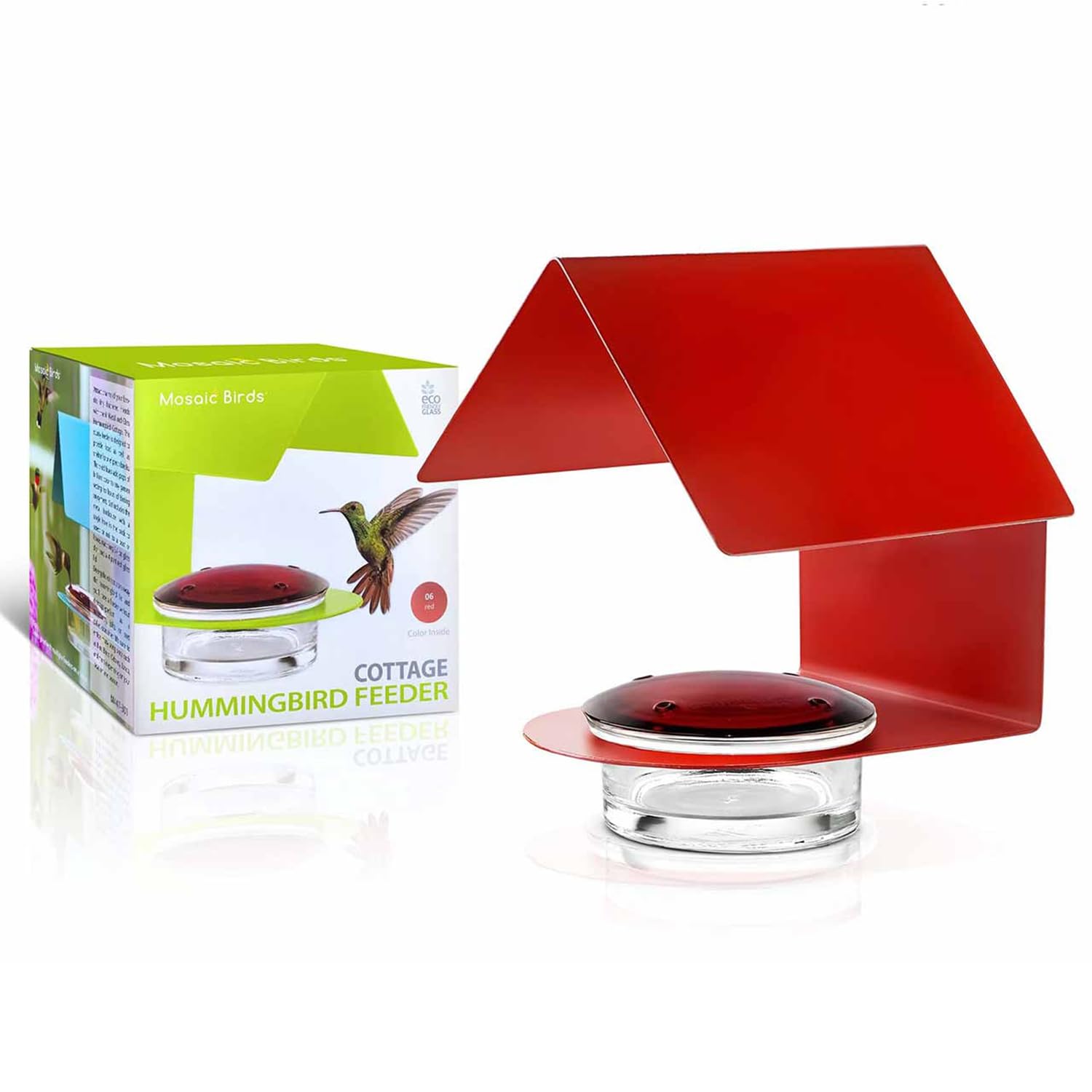 Amazon.com : Mosaic Birds Cottage Hummingbird Feeder |Glass