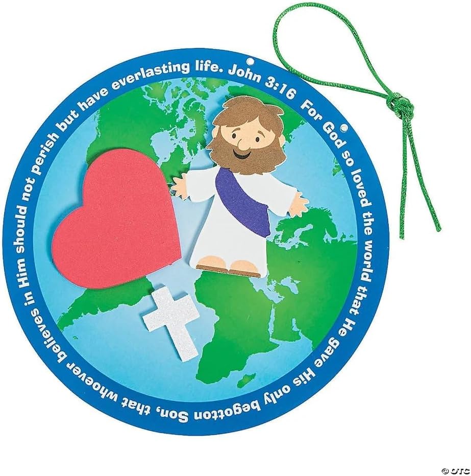 Fun Express John 3:16 Globe Craft Kit - Crafts for Kids and Fun Home Activities - VBS Vacation Bible School Supplies/Decor