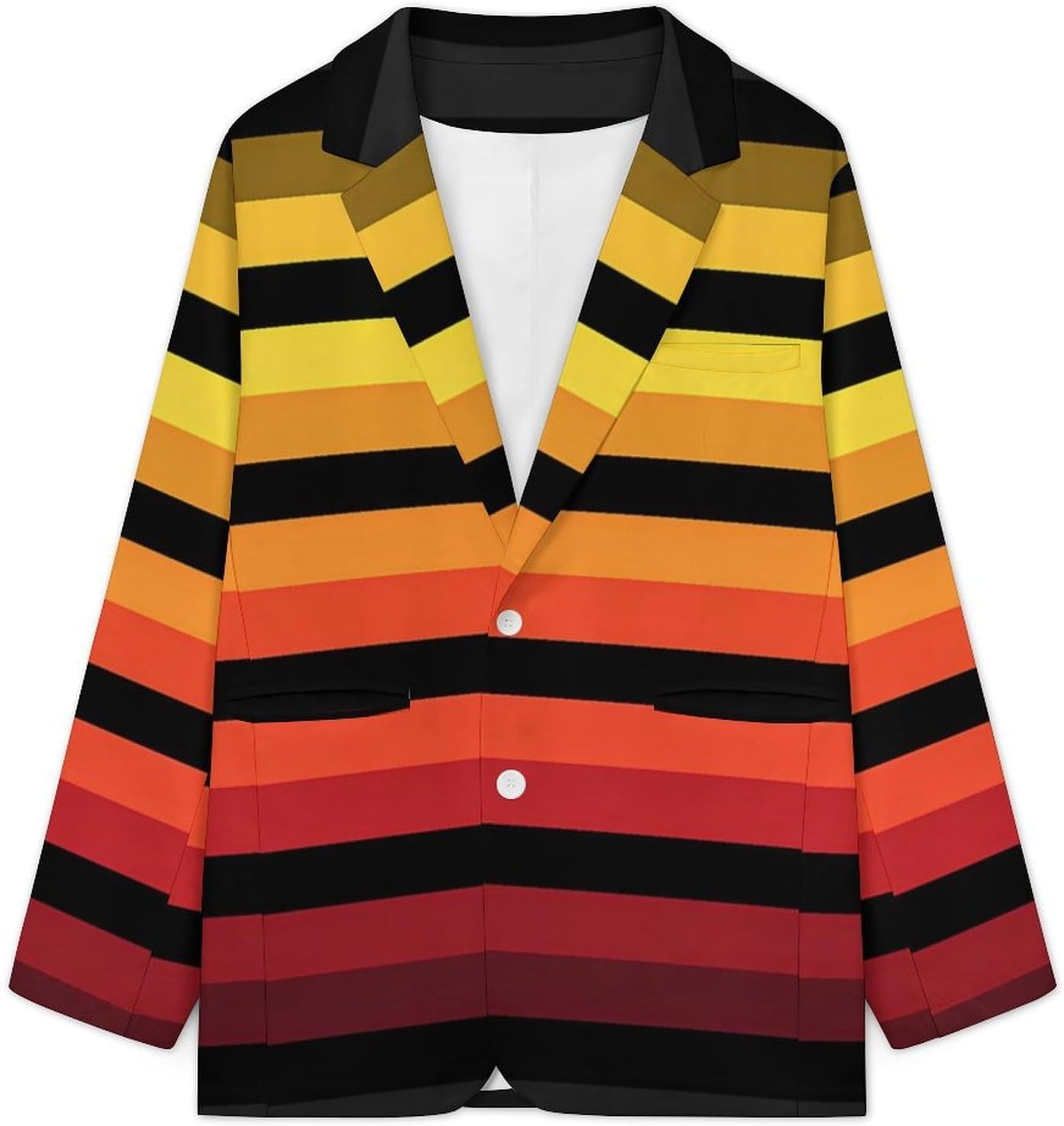 Yellow Orange Red Stripes Suit Jacket for Men Print Coat Jackets Dress Suits Party Wedding