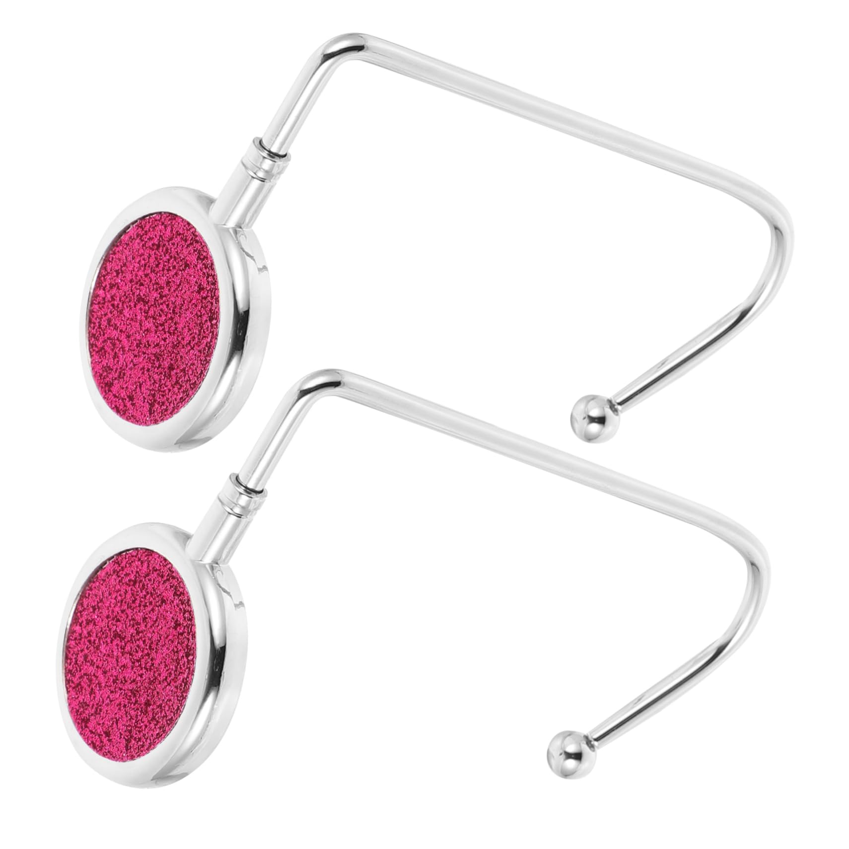 PACKOVE 2pcs Durable Alloy Handbag Hooks Stylish Desktop Bag Holders Non Slip Base for Schoolbag Purse for Table Use Rosy