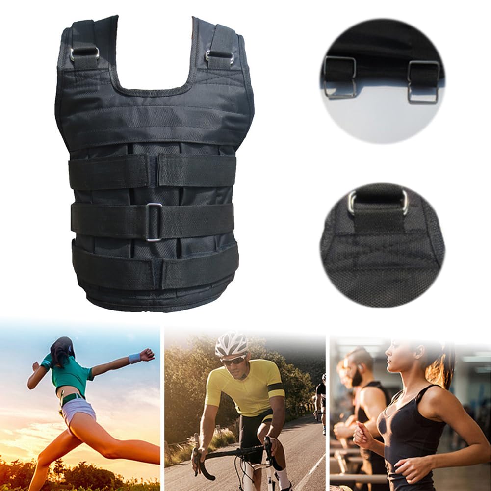 Giubbotto Zavorrato 30kg, Gilet Fitness con Ferro Rimovibili, Regolabile con Cinta in Nylon per Allenamento Cardio e Perdita di Peso