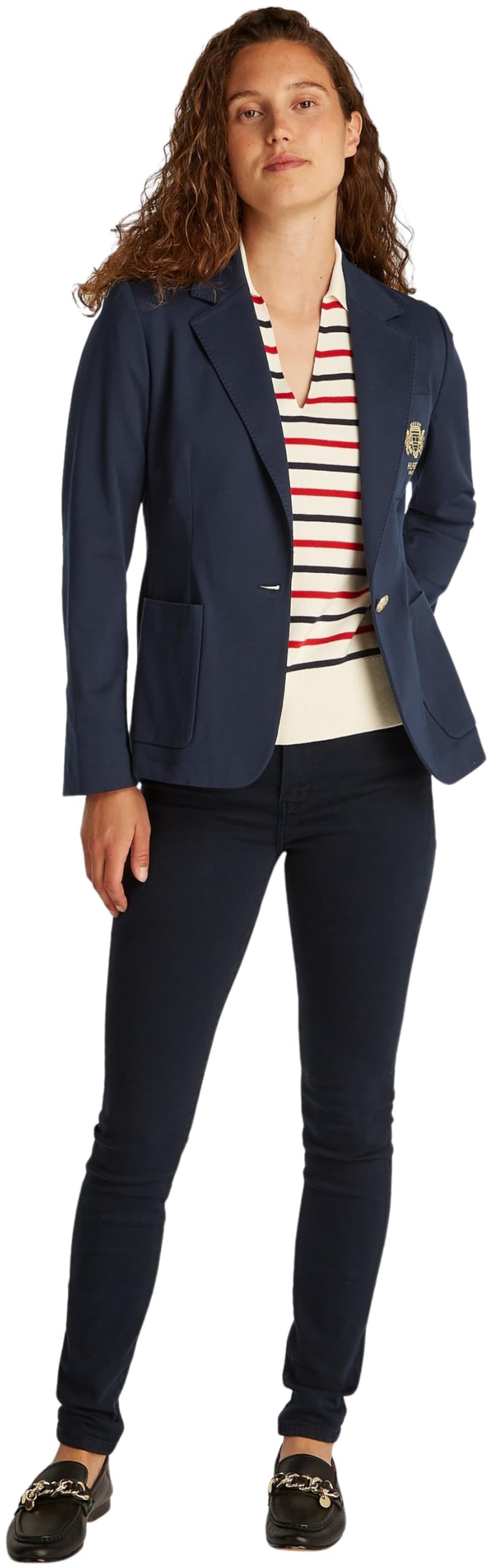 TOMMY HILFIGER DZIANINOWA PIQUE SLIM SB BLAZER WW0WW44744 Kobiety Knitted Pique Slim Sb Blazer Ww0ww44744