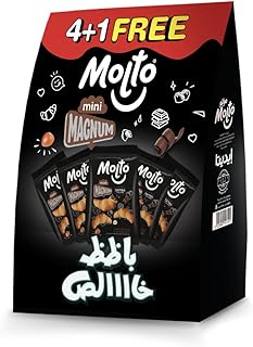 مولتو ميني ماجنوم شوكولاتة وبندق، عبوة متعددة (4+1)