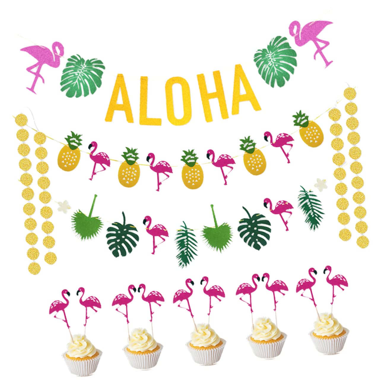 Toyvian 3stücke Hawaiian Party Deko Mit Aloha Girlande Tropischen Accessoires Und Bunten Anhängern Für Sommerfeste Gartenpartys Und Strandveranstaltungen Teiliges Für Fröhliche Feiern