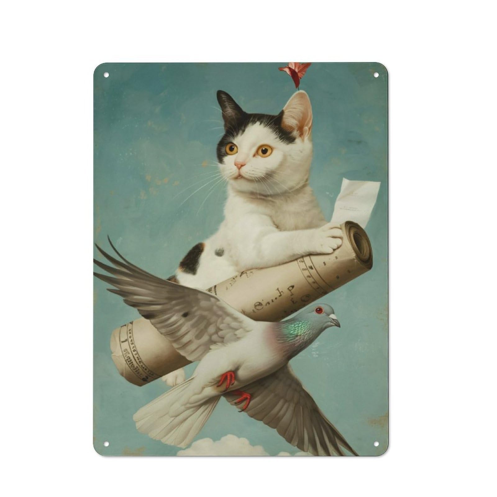 Junmoney Bird Of Peace Classic Kitchen Metal Sign 40X30cm Featuring Cafe Wall Decor For Restaurant, Kitchen, Counter Or Breakfast Nook