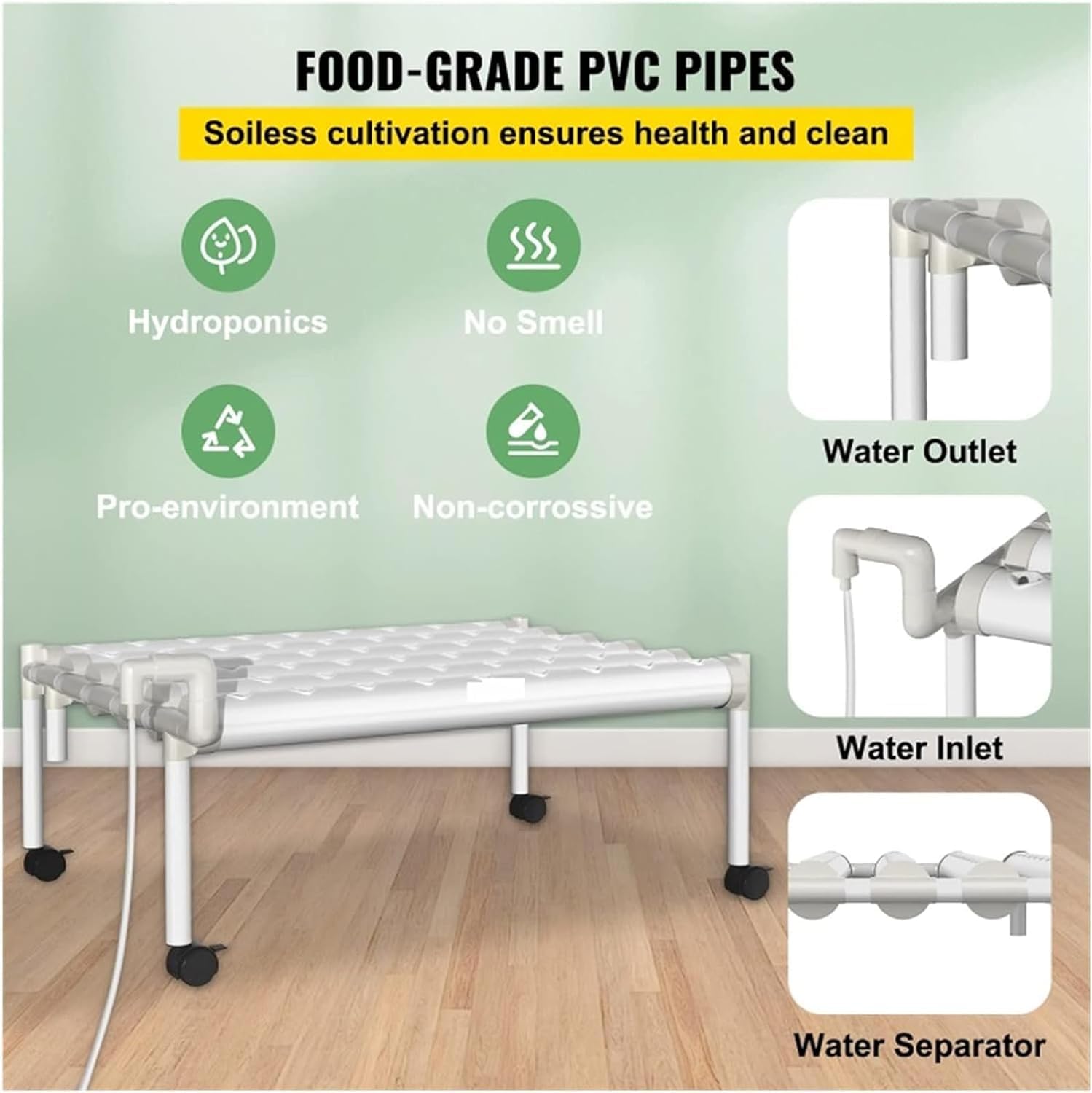 Zestaw do uprawy miejsc hydroponicznych, 54 miejsca roślinne, 6 probówek PVC, system hydroponiczny uprawy roślin domowych, idealny do uprawy warzyw w domu i ogrodzie