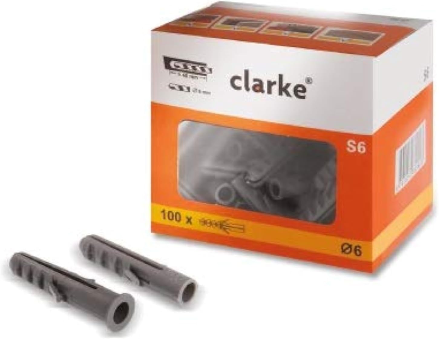 Wall Plug Cap Type (Box of 100 Pieces), Orange/White - 8 mm