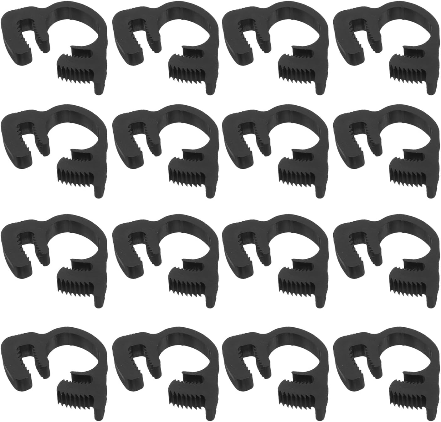 Ciieeo 20pcs Heavy Duty Plastic Double Locking Hose Clamps Ratcheting Tube Clips 9.1-10.2mm for Automotive and Garden Pipe Fastening