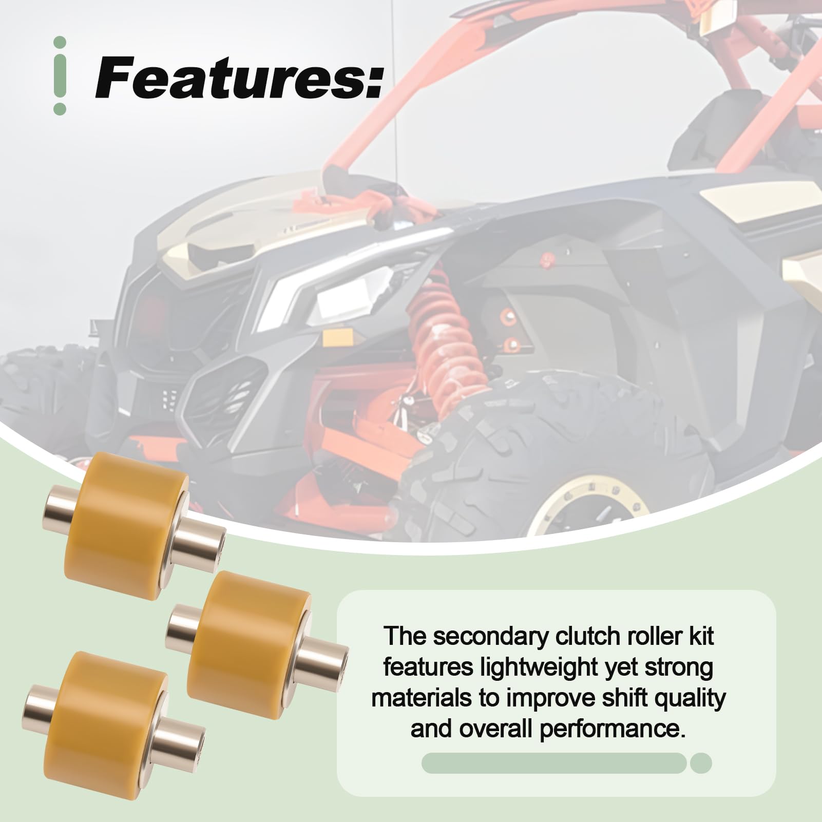 Amazon.com: 3 Set Secondary Clutch Roller Kit Fits for Can-Am 2017