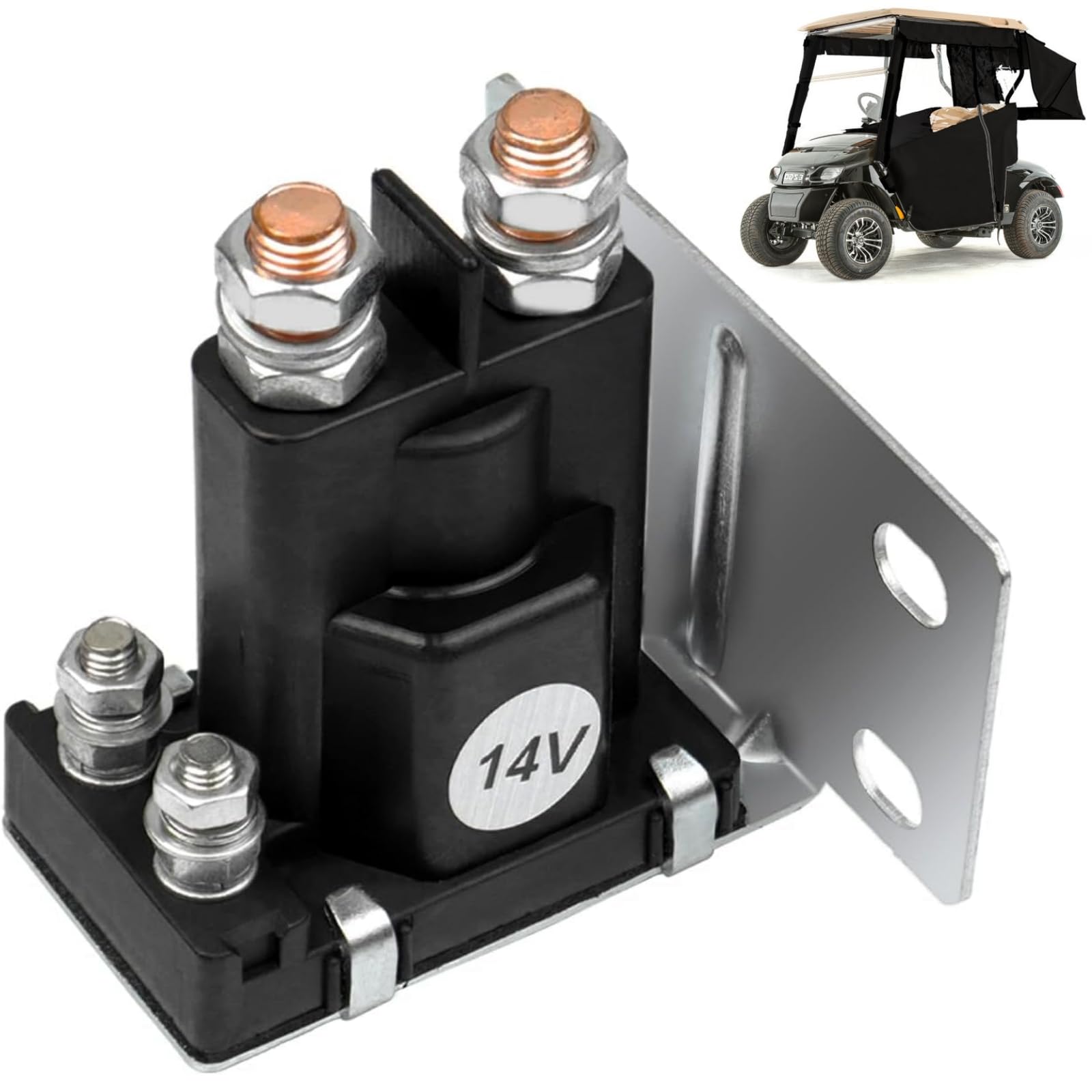 Haokixin 14V Golf Cart Parts Starter Solenoid 27153G01 Fits for EZGO TXT Gas 1994-Up, 4 Terminal Solenoid 500A Replace 27153-G01 612813