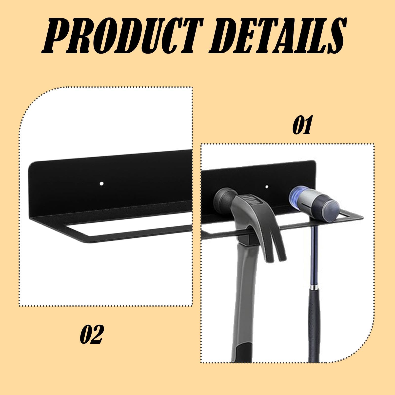 Soporte Organizador de Herramientas Estante Multiusos de Pared para Llaves Porta Herramientas Aleación de Acero Ahorro Espacio Adecuado para Garaje, 2 Piezas