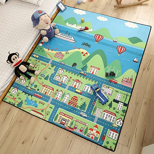 Up To 50% OFF Large Kids Rugs for Playroom Thicken Kids Play Rug Mat Memory Foam Materical Playmat with Non-Slip, Educational Area Rug for Boys/Girls, City Town 60 x 72 inches 80% Off Discount Large Kids Rugs for Playroom Thicken Kids Play Rug Mat Memory Foam Materical Playmat with Non-Slip, Educational Area Rug for Boys/Girls, City Town 60 x 72 inches