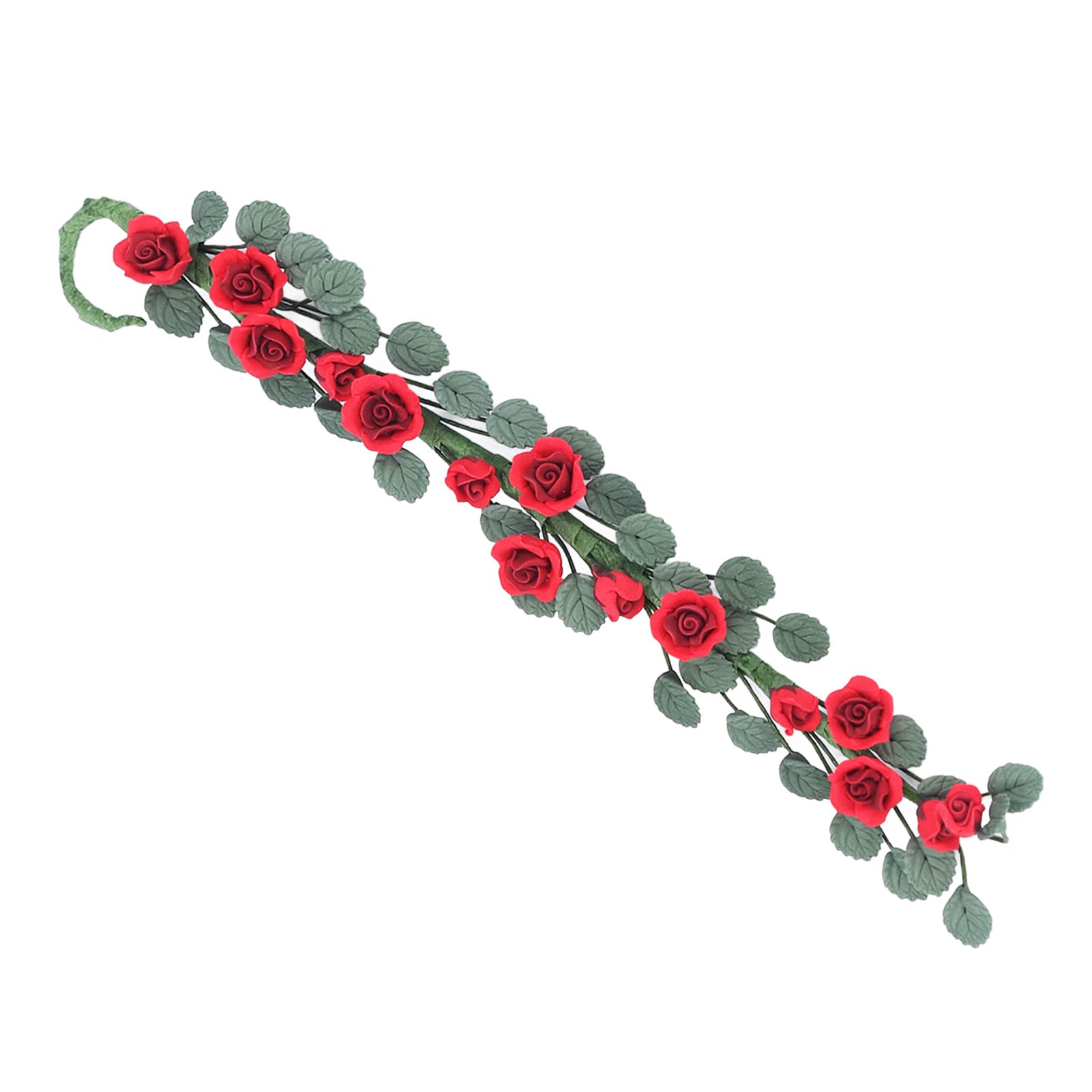 Liujaos Dollhouse Rose Vine, Fine Workmanship Artificial Flower Miniature Dollhouse Rose Vine 1:12 Gifts Decoration for Dollhouse Decoration