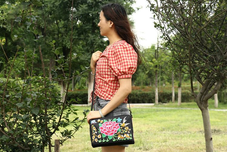 Three Layers Embroidery Bag Square Crossbody Retro Shoulder Bag for Women Suitable for Daily Outing Mother's Day Gift3