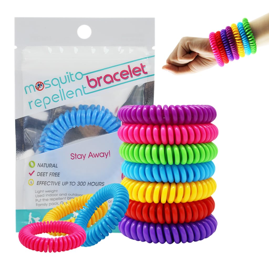 HANNEA® 10Pack Mosquito Repellent Bracelets, Natural & Elastic Bracelets, Individually Wrapped Waterproof Insect Bug Repellent Wristbands for Kids Adults Outdoor Camping Fishing Traveling