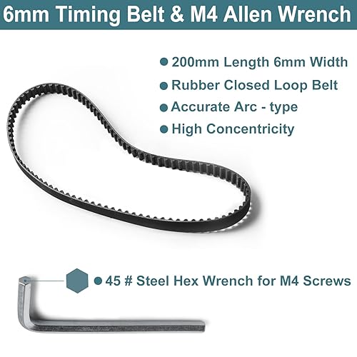 Miniatura 4 de 2Kit GT2 Polea 20 y 60 dientes de diámetro de 0.315 in, polea de distribución de aluminio con 2 correas dentadas de 7.874 in de longitud y 0.236 in