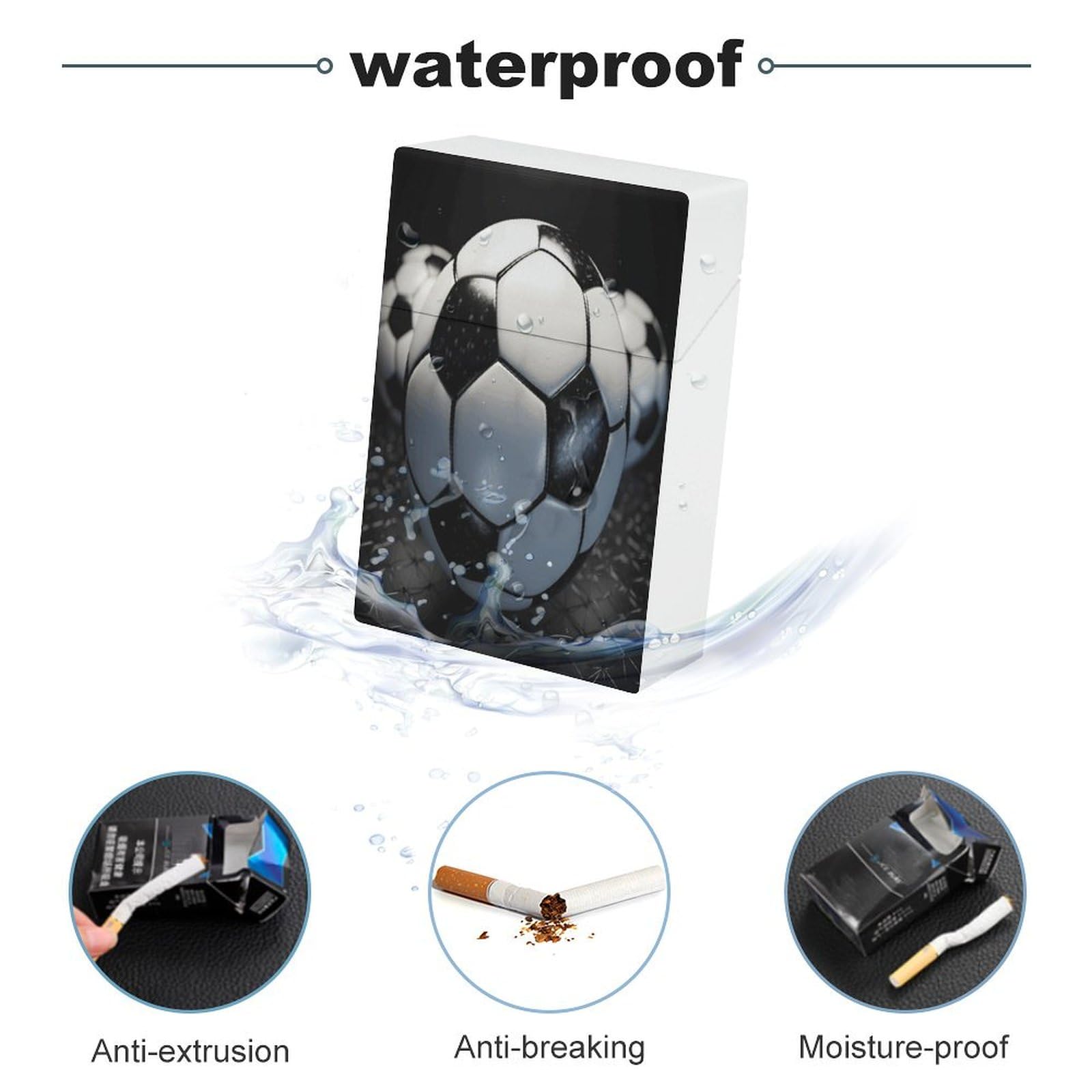 Amazon.com: Plastic Cigarette Case, Soccer Ball Print Stylish Cigarette  Holder for Men and Women Portable Cigarette Case : Health & Household