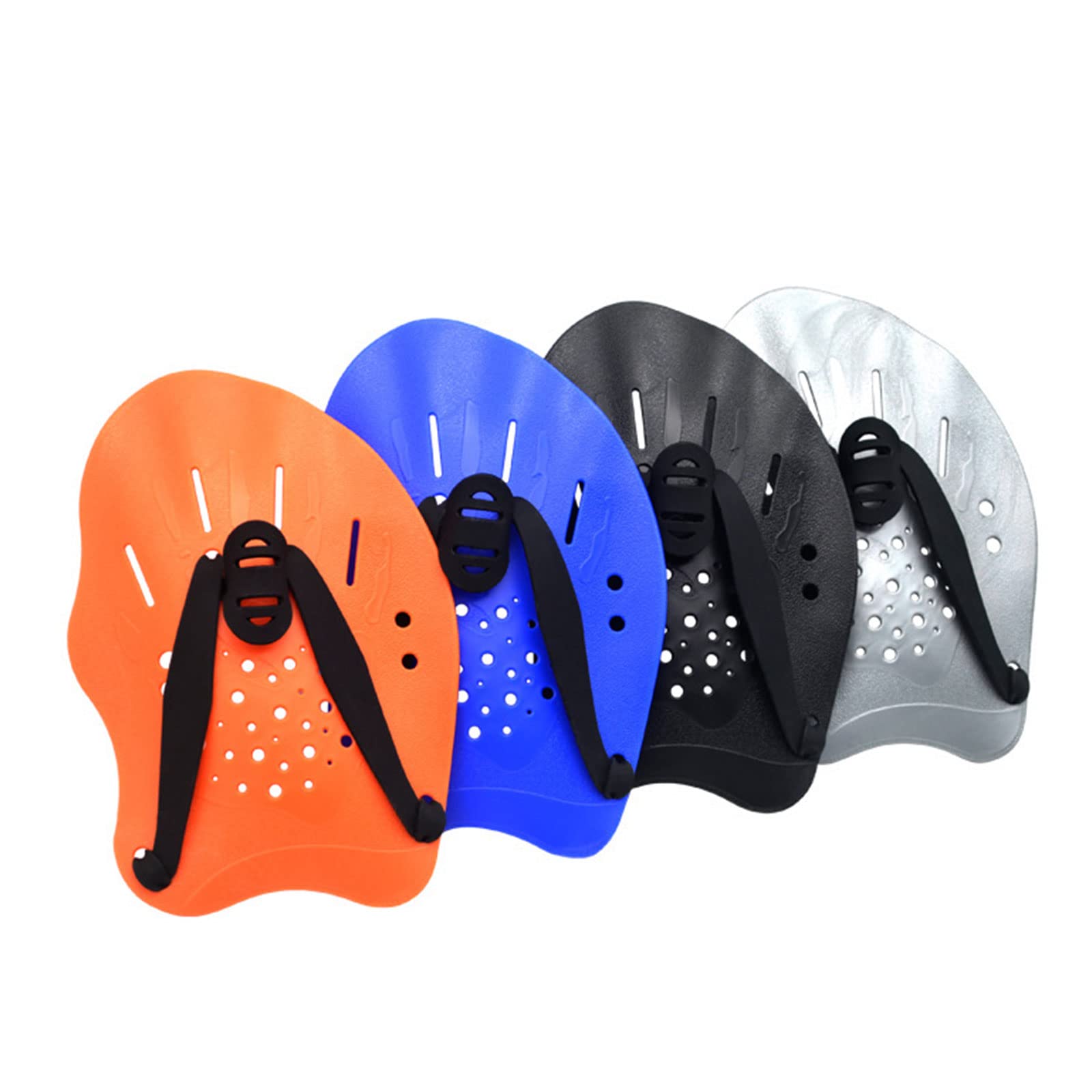 Kocome Swimming Paddles w/ Adjustable Straps Professional Swim Hand Paddles Swimming Fins for Training Power Strength Technique Black