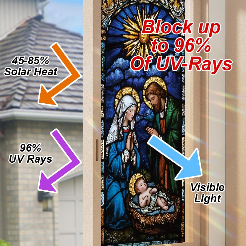 Vinilo decorativo ventana Nativity 17.7 x 39.3 in miniatura 4