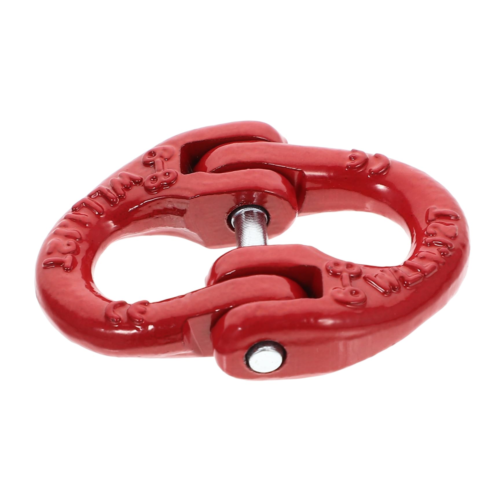 Eslabón Conector de Cadena de Acero Rojo para Remolque, Cierre Rápido y Bloqueo Seguro, Doble Anillo para Elevación y Tracción Industrial