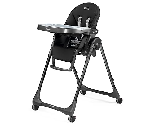Peg Perego Prima Pappa Zero 3 - High Chair - for Children Newborn to 3 Years of Age - Made in Italy - True Black (Black)