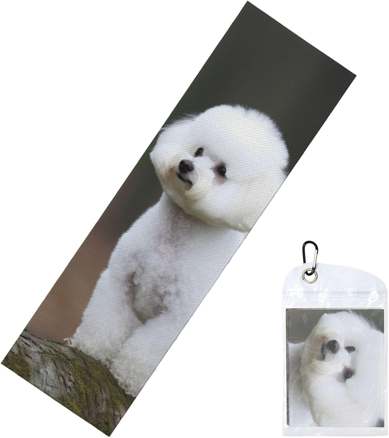 Bichon Frise Cooling Towel Cold Exercise Towel, Soft Breathable Ice Towel Microfiber Gym Towel with PVC Pouch for Yoga Golf Gym Fitness 40″X12″