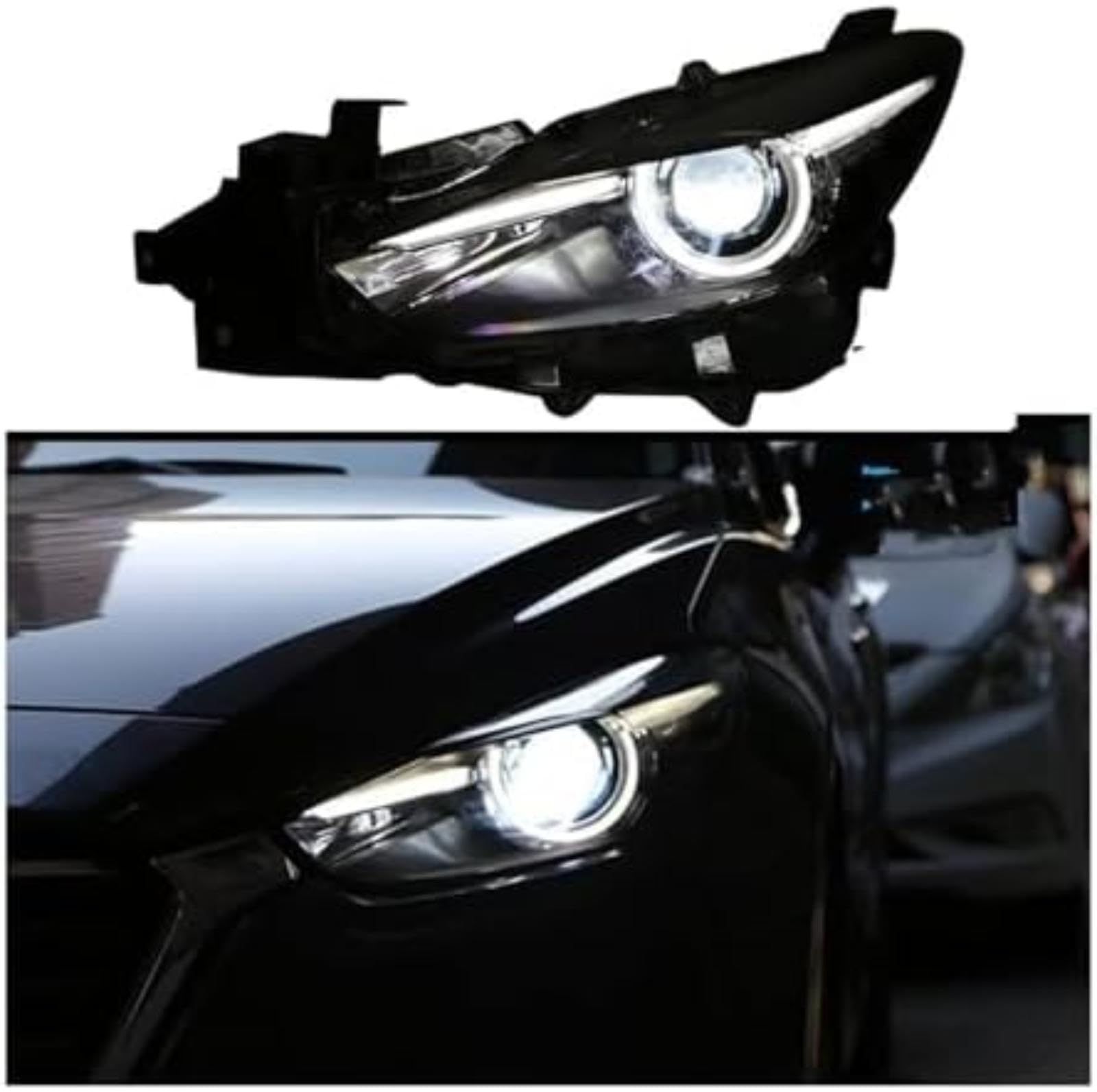 Dla Mazda 3, dla Mazda3, dla Axela 2017-2018 przedni reflektor samochodowy reflektor dynamiczny obiektyw kierunkowskazu lampy samochodowe światło Lusterko samochodowe (Headlight LED)