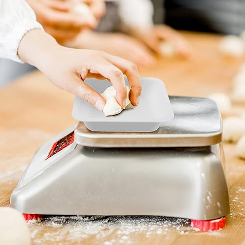 Miniatura 7 de POPETPOP Sartén de pesaje de cocina, 20 bandejas de plástico desechables de 3.4fl oz, mini plato de laboratorio cuadrado para pesar y mezclar polvo