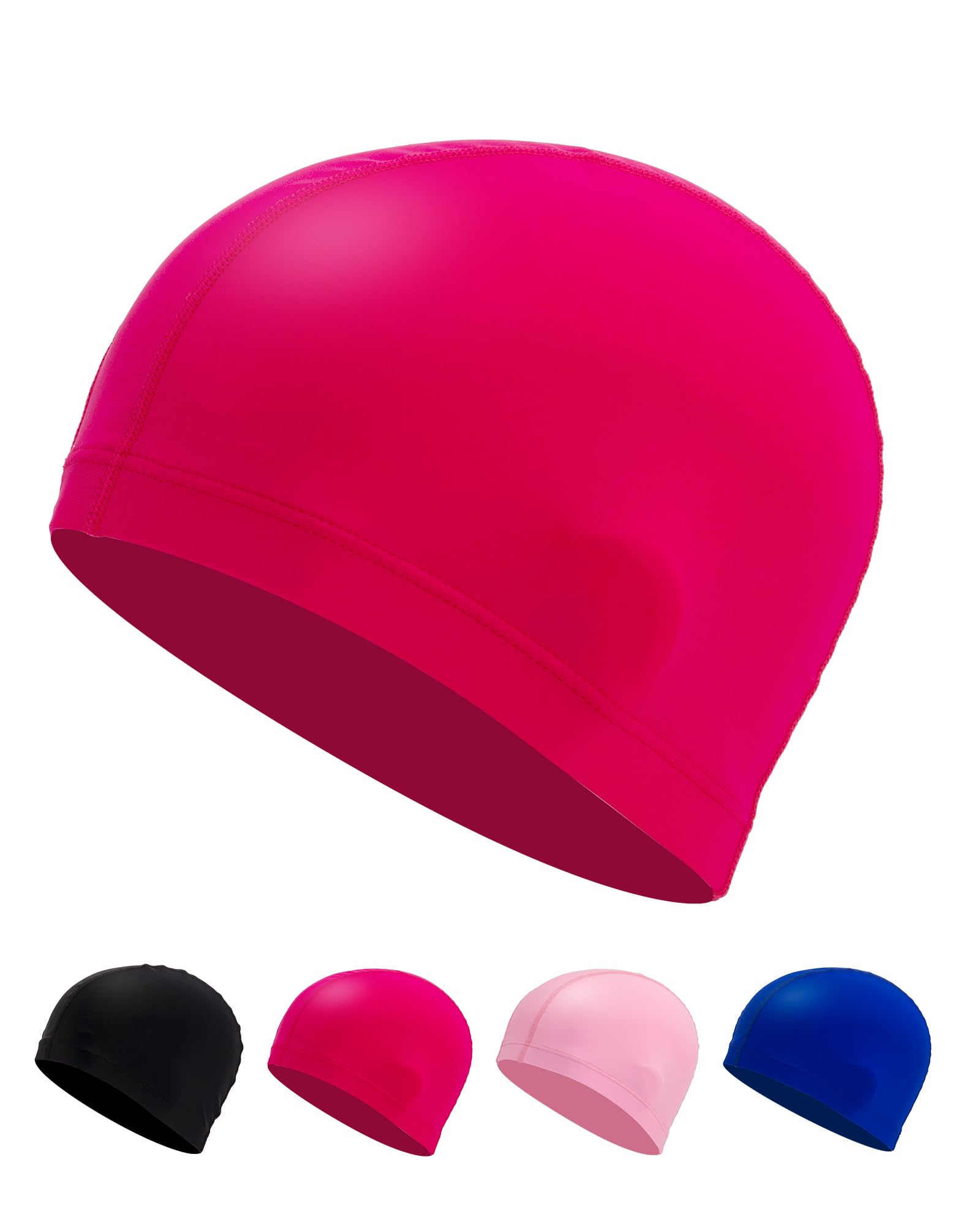 Fabric Swimming Cap – Comfortable, Durable & High Elastic (Deep Pink)