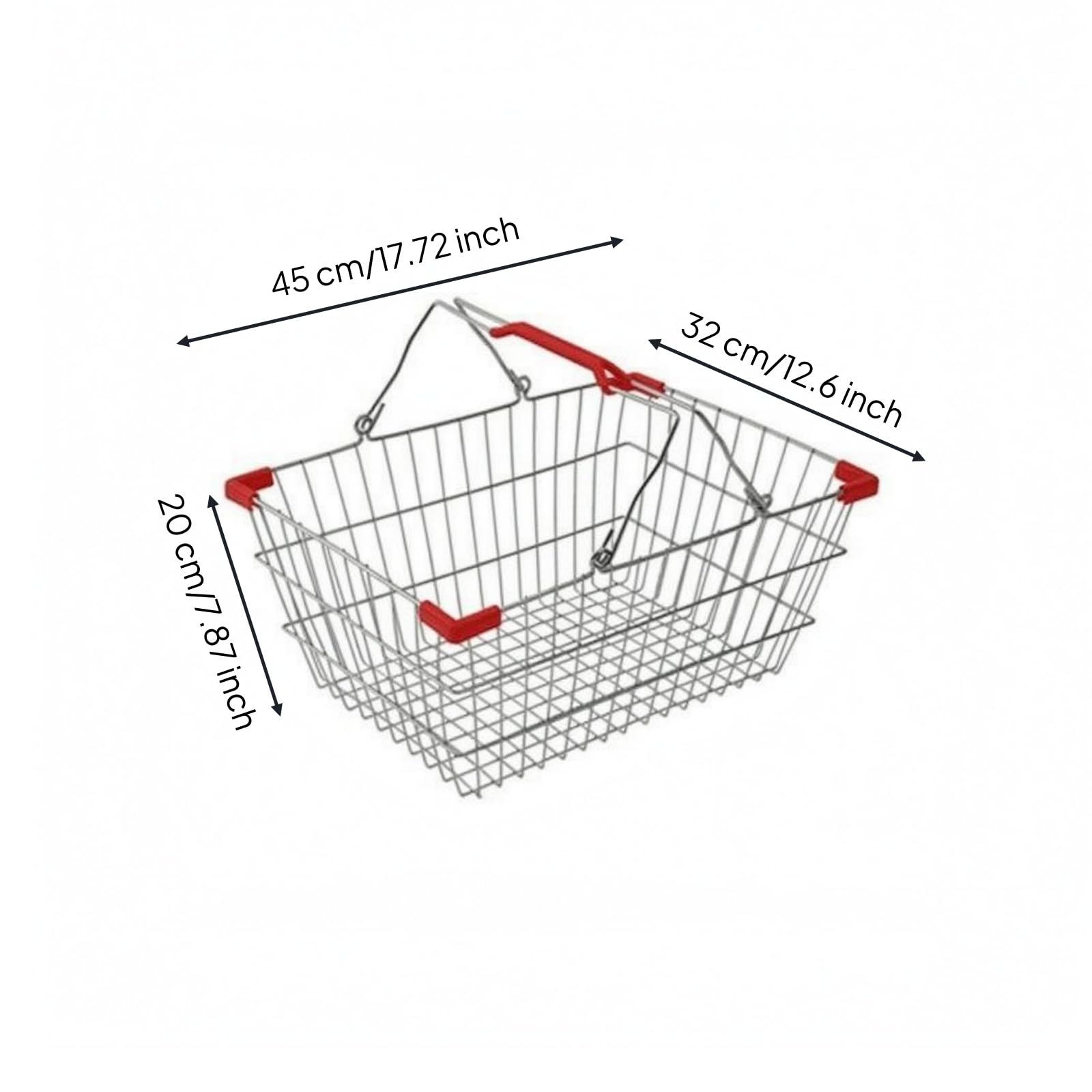 harayaa Commercial Lagerkorb Metall Mesh Warenkorb Aufbewahrungskorb mit Robustem Metallrahmen Und Schutzkanten für Einkauf Geschenk Hausorganisation, 45 32 20cm