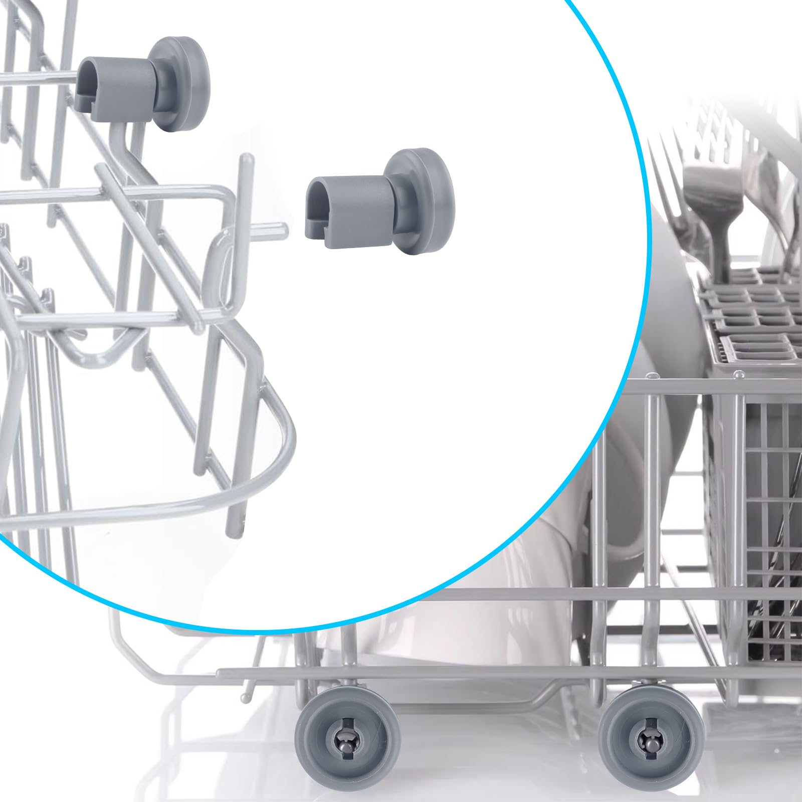 Set di 8 Ruote per Lavastoviglie, Ricambi Universali per Cestello Inferiore, Adatti per Bosch/Siemens/Neff