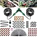 FAMI HELPER 100ft/30M Garden Irrigation Kit - DIY Plant Watering Drip Sprinkler System with 2-Way Hose Splitter, 1/4" Tubing Hose, 45Pcs Adjustable Emitters for Greenhouse