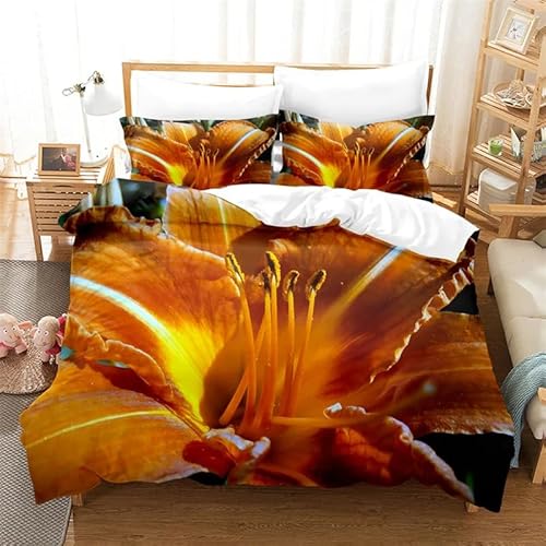 QBIDCSX Bedding Sets Single Flowers Bedding Sets Single Koala Duvet Cover 200x200cm with Zipper Closure, Hypoallergenic Quilt Cover with 2 Pillowcase for Boys Kids Girls