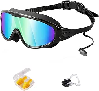 NNBWLMAEE My Cool Summer Goggles, No Leaking Swim Glasses for Men Women Youth, HD Large Frame Waterproof Anti-Fog Swimming Goggles with Ear Plugs Attached (Blue) : Amazon.co.uk: Sports & Outdoors