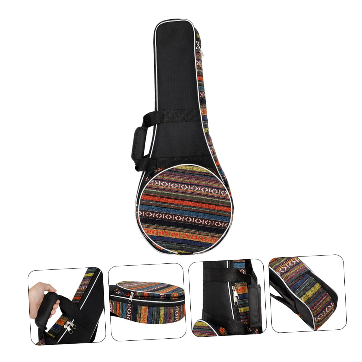 FRCOLOR Borsa Mandolino Nazionale con Imbottitura in Spesso Zaino Spalla per Viaggio con Ampia Tasca Frontale per Accessori Musicali