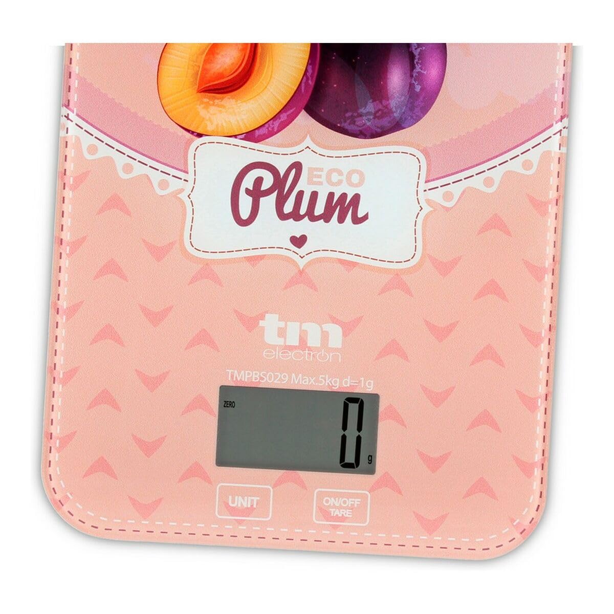 TM Electron TMPBS029 Bilancia da Cucina con Display Digitale Ultra Sottile Design Prugne Vintage 4 Sensori, Ritorno a 0, Ideale per Pasticceria e Cibo