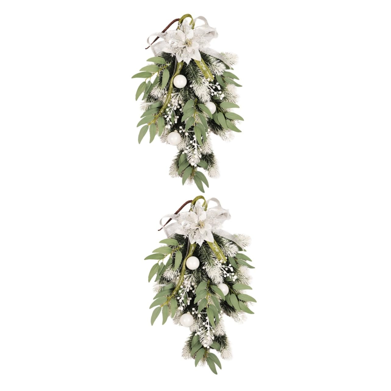IMIKEYA Lot De 2 Couronnes De Noël Artificielles pour Décoration Murale De Jardin Décoration Polyvalente Et Élégante pour La Maison