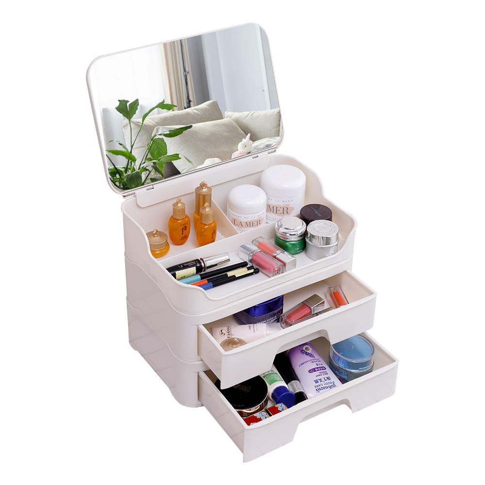 化粧品収納ボックス 組み立て式 メイクボックス 2段式 収納ボックス