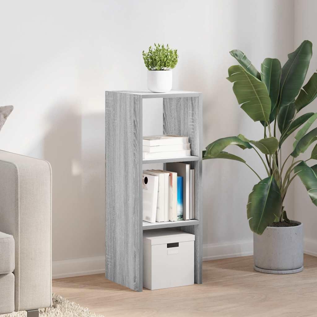 Libreria Impilabile Grigio Sonoma 30x30x80 cm Truciolato | Mobiletto verticale salvaspazio a piu ripiani per soggiorno studio e corridoio con capacita di carico fino a 60 kg.