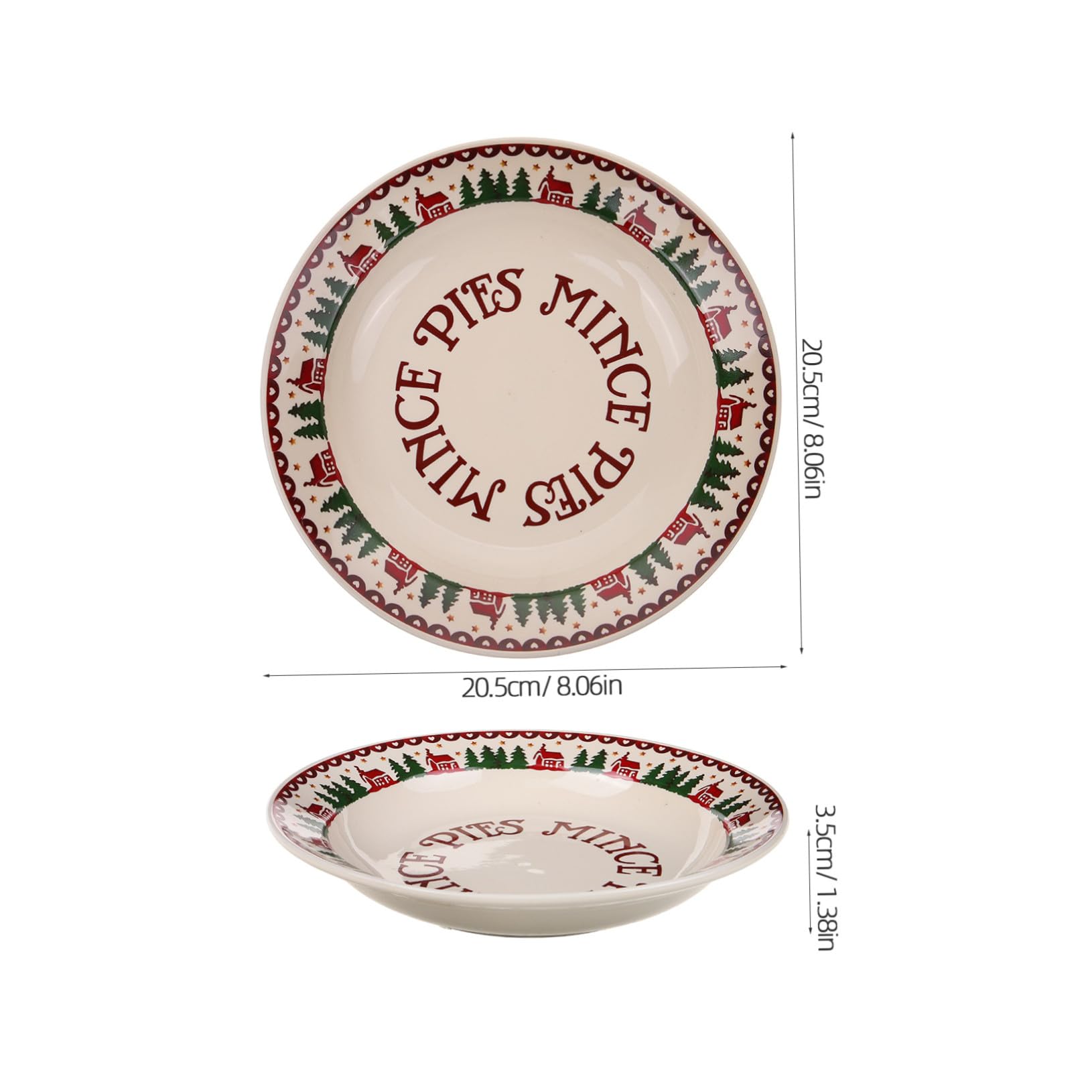 STOBAZA Vajilla Navideña De Cerámica Platos Llanos Para Postres y Aperitivos Para Cenas Navideñas y Fiestas De Celebración