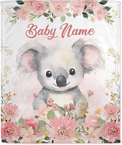 Vista 23 de Hyturtle Mantas de bebé personalizadas con nombre, mantas personalizadas para bebé niña, mantas personalizadas con temática de jirafa, manta de cama