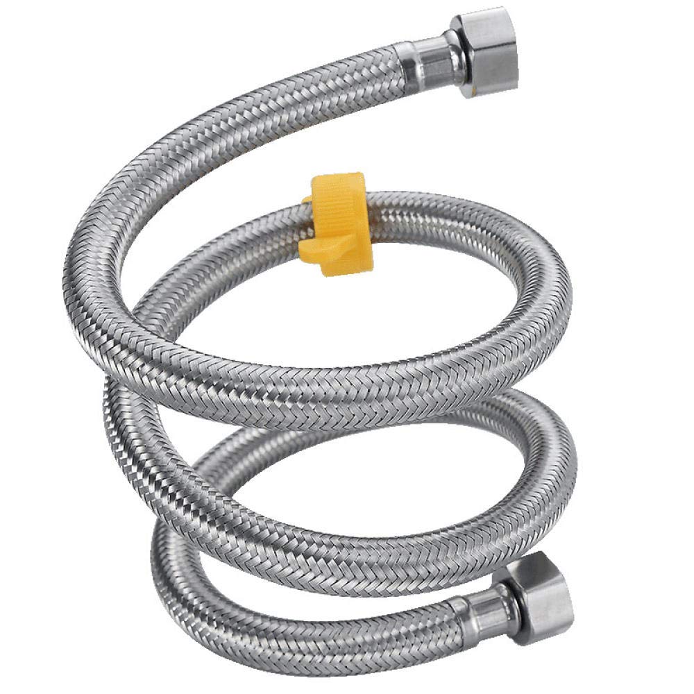 Ningwang - Manguera trenzada de acero inoxidable de 1,5 m para calentador de agua para inodoro, manguera de agua fría y caliente, 4 puntos de alta presión a prueba de explosiones, 1,5 m