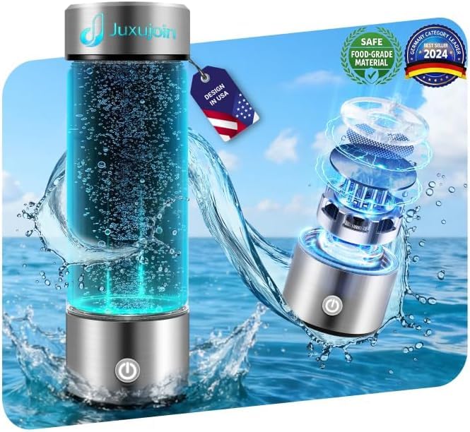 New Upgrade Hydrogen Water Bottle Generator 【NO.1 Double Hydrogen Content】 【Industry TOP - 24-Hour Hydrogen Lock】 | 0 Chlorine & 0 Ozone | 100% Leak-Proof Seal, Hydrogen Water Bottle Generator