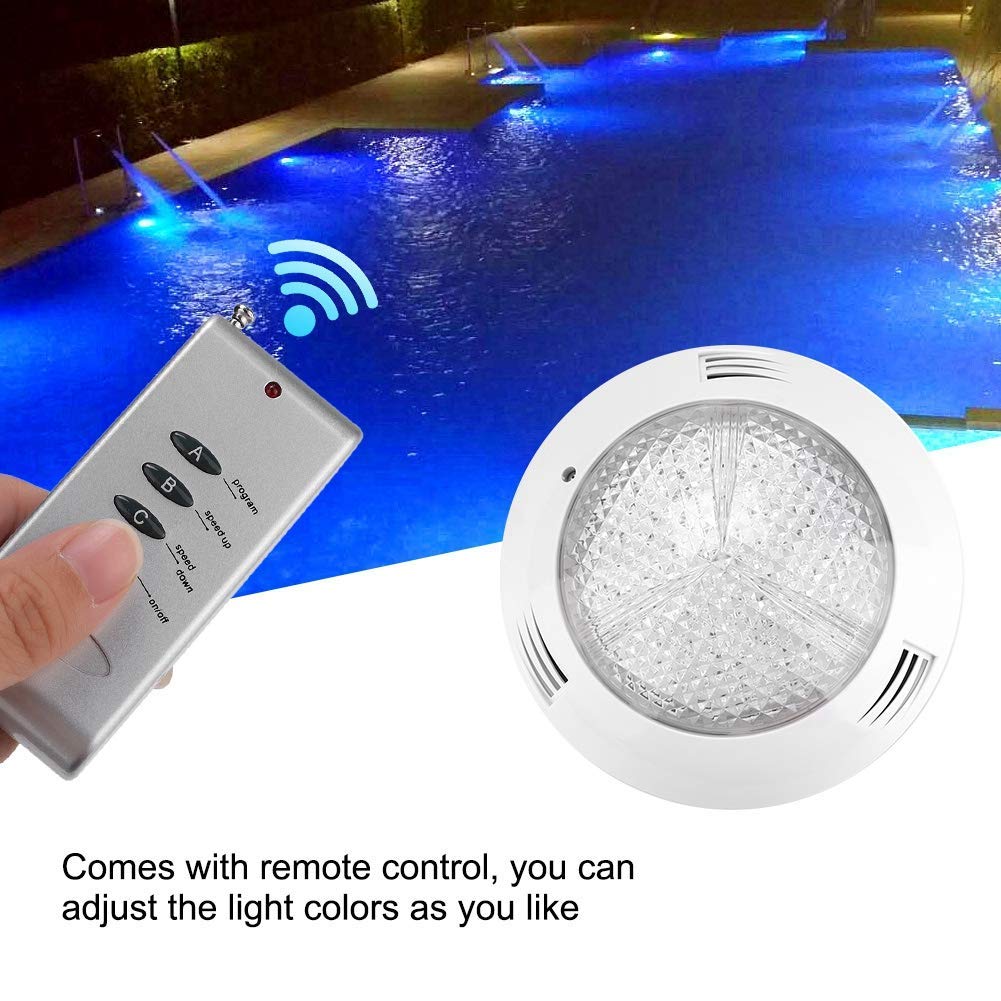 Haofy AC12V 35W RGB Unterwasserleuchte, IP68 wasserdicht mit Fernbedienung | 360 LEDs bunte Farben, langlebiges ABS-Gehäuse, Fernsteuerung für Farbwahl, schwimmbadteich geeignet, energiesparende Langzei