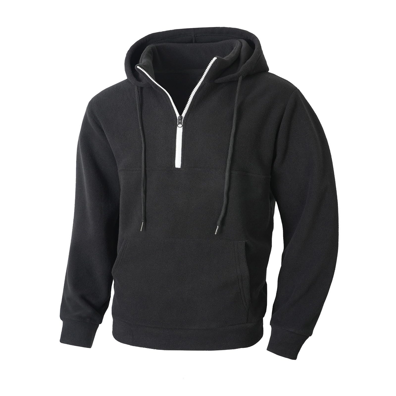 Ropa Anti UV Hombre Sudadera con Capucha Y Cremallera De Un para Hombre, Forro, Manga Larga, Estilo Oversize, Cálida, Bolsillo. Sudaderas Azul (Black, M) Chaqueta Deportiva Protección