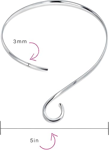 Miniatura 4 de Gargantilla simple y moderna con forma de bola en forma de remolino, collar geométrico para mujer, plata esterlina 925