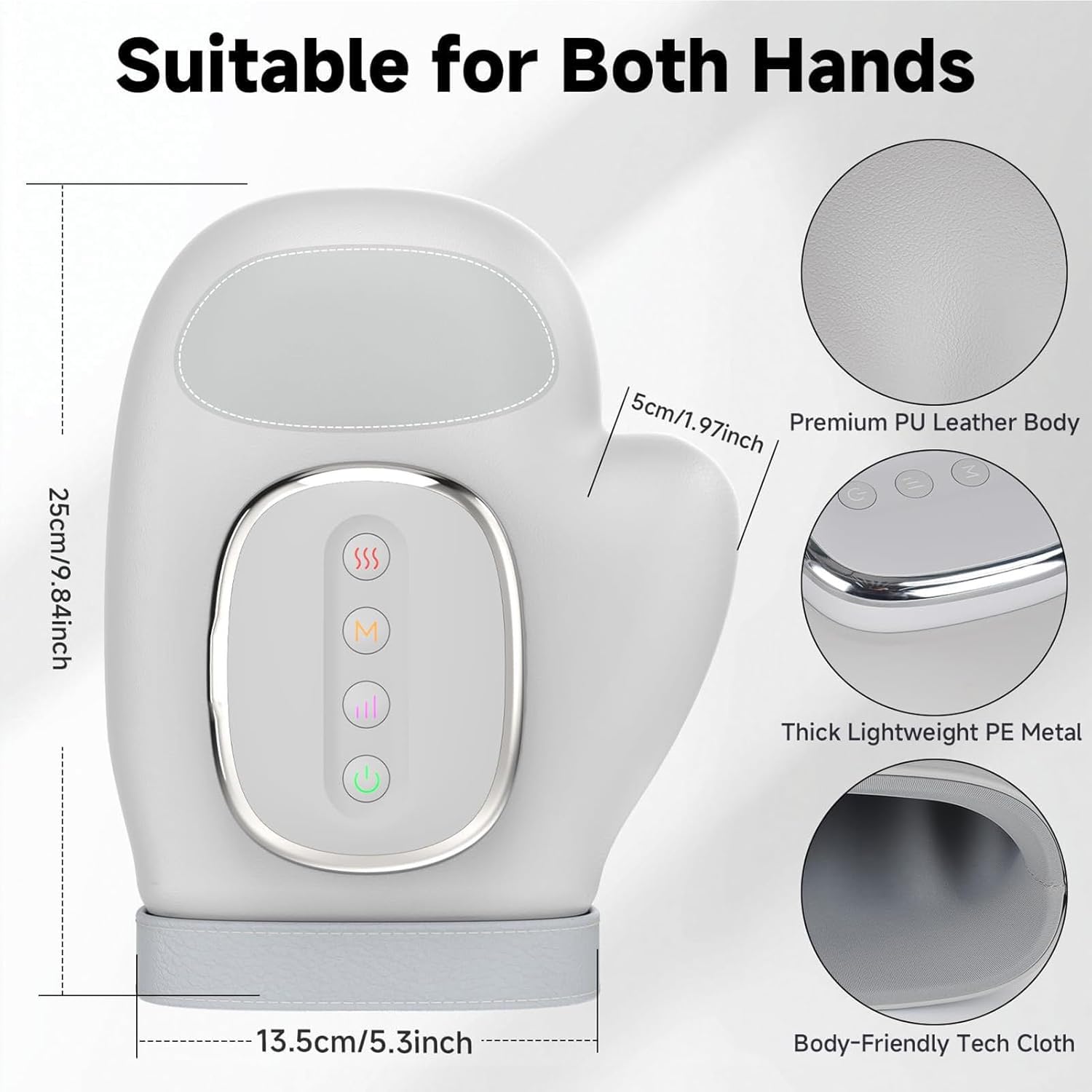 Masajeador de manos, dispositivo de compresión calentado, cuidado de inalámbrico con 3 modos para aliviar las articulaciones de los dedos, temporizador automático, función de frío caliente