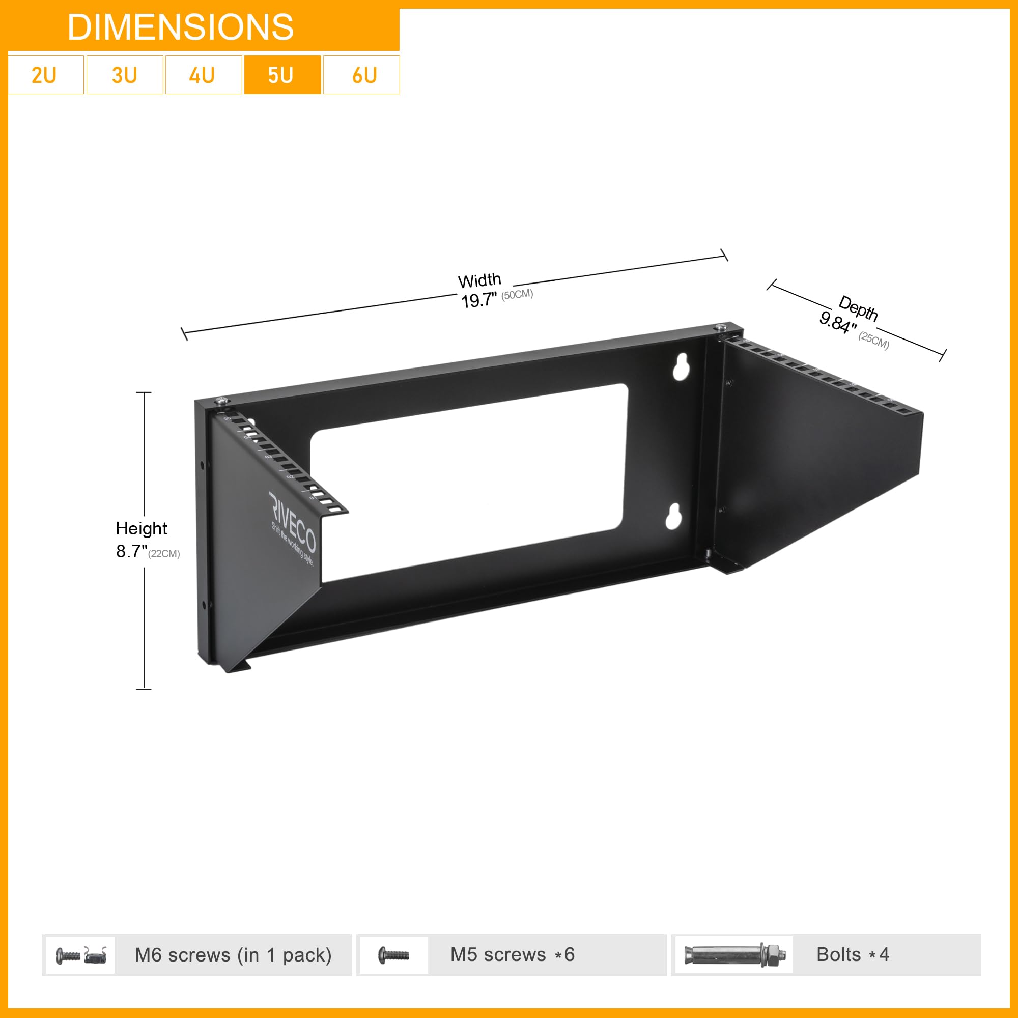 5Uラック 5U Server Rack Cabinet, Vertical-Mount, Switch-Depth, Wall