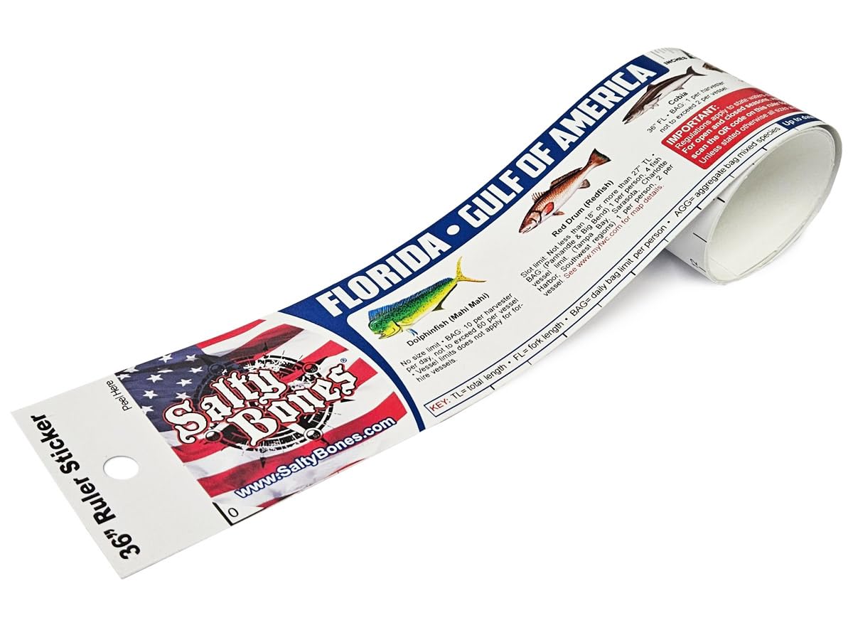 Amazon.com : Salty Bones Gulf of America Florida Saltwater Lawsticker ...